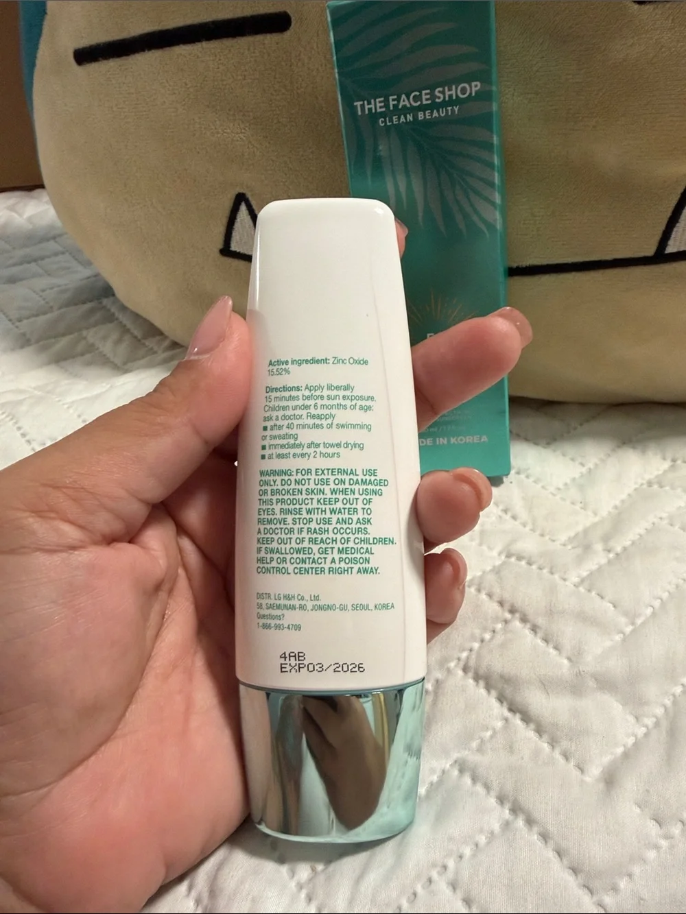 The Face Shop Everyday Mineral Face Protection Cream SPF 50 — White & Teal